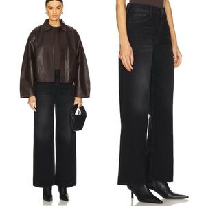 NWT MOTHER SUPERIOR Jeans Spinner Zip Sneak Black Magic Size 26